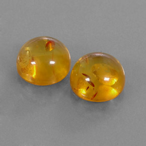캐럿 천연 옐로우 오렌지 호박 보석, 투명한, 9.56 mm, 투명/반투명
