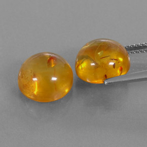 캐럿 천연 옐로우 오렌지 호박 보석, 투명한, 9.56 mm, 투명/반투명