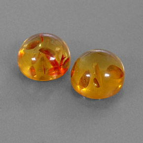 캐럿 천연 옐로우 오렌지 호박 보석, 투명한, 9.64 mm, 투명/반투명