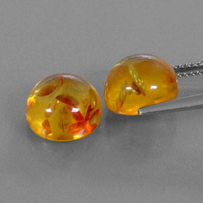 캐럿 천연 옐로우 오렌지 호박 보석, 투명한, 9.64 mm, 투명/반투명