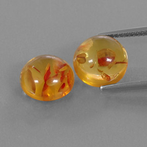 캐럿 천연 옐로우 오렌지 호박 보석, 투명한, 9.57 mm, 투명/반투명