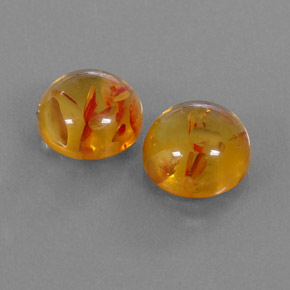 캐럿 천연 옐로우 오렌지 호박 보석, 투명한, 9.57 mm, 투명/반투명