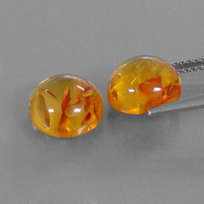 캐럿 천연 옐로우 오렌지 호박 보석, 투명한, 9.57 mm, 투명/반투명