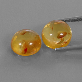 캐럿 천연 옐로우 오렌지 호박 보석, 투명한, 9.60 mm, 투명/반투명