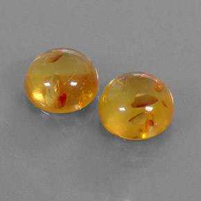 캐럿 천연 옐로우 오렌지 호박 보석, 투명한, 9.60 mm, 투명/반투명