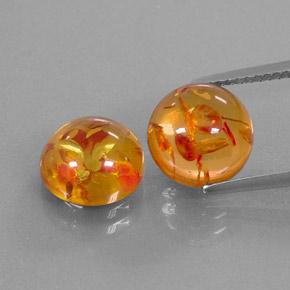 캐럿 천연 옐로우 오렌지 호박 보석, 투명한, 9.49 mm, 투명/반투명