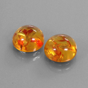 캐럿 천연 옐로우 오렌지 호박 보석, 투명한, 9.49 mm, 투명/반투명