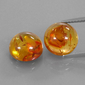 캐럿 천연 옐로우 오렌지 호박 보석, 투명한, 9.47 mm, 투명/반투명