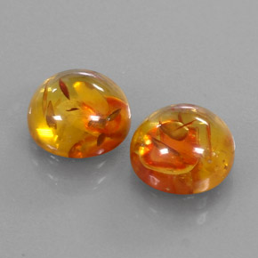캐럿 천연 옐로우 오렌지 호박 보석, 투명한, 9.47 mm, 투명/반투명