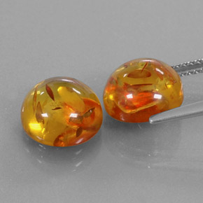 캐럿 천연 옐로우 오렌지 호박 보석, 투명한, 9.47 mm, 투명/반투명