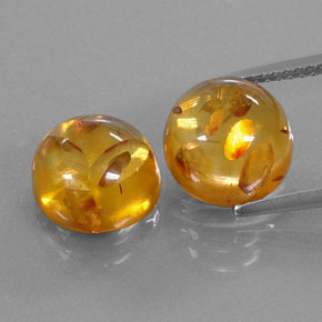 캐럿 천연 옐로우 오렌지 호박 보석, 투명한, 9.64 mm, 투명/반투명