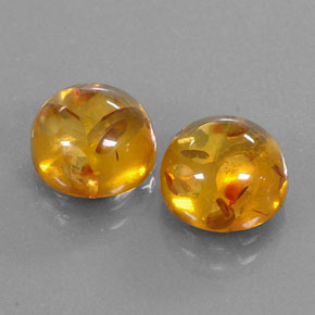 캐럿 천연 옐로우 오렌지 호박 보석, 투명한, 9.64 mm, 투명/반투명