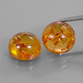 캐럿 천연 옐로우 오렌지 호박 보석, 투명한, 9.42 mm, 투명/반투명