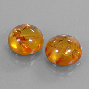 캐럿 천연 옐로우 오렌지 호박 보석, 투명한, 9.42 mm, 투명/반투명