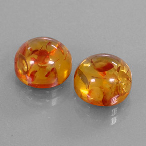 캐럿 천연 옐로우 오렌지 호박 보석, 투명한, 9.51 mm, 투명/반투명