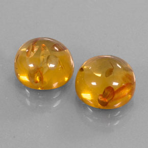 캐럿 천연 옐로우 오렌지 호박 보석, 투명한, 9.66 mm, 투명/반투명