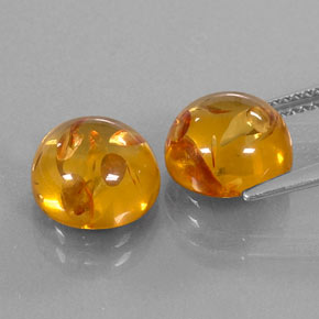캐럿 천연 옐로우 오렌지 호박 보석, 투명한, 9.66 mm, 투명/반투명
