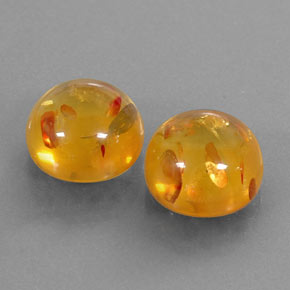 캐럿 천연 옐로우 오렌지 호박 보석, 투명한, 9.56 mm, 투명/반투명