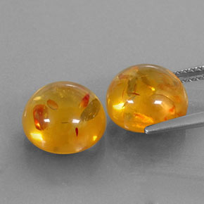캐럿 천연 옐로우 오렌지 호박 보석, 투명한, 9.56 mm, 투명/반투명