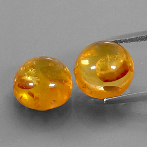 캐럿 천연 옐로우 오렌지 호박 보석, 투명한, 9.61 mm, 투명/반투명