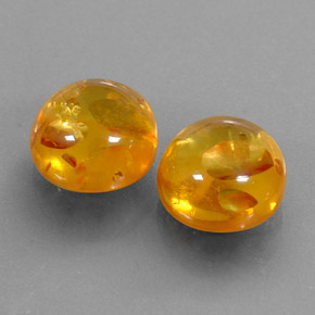 캐럿 천연 옐로우 오렌지 호박 보석, 투명한, 9.61 mm, 투명/반투명