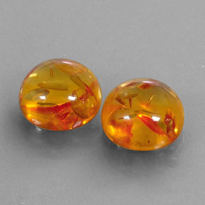 캐럿 천연 옐로우 오렌지 호박 보석, 투명한, 9.54 mm, 투명/반투명