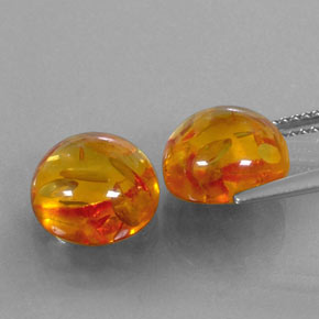 캐럿 천연 옐로우 오렌지 호박 보석, 투명한, 9.54 mm, 투명/반투명
