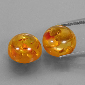 캐럿 천연 옐로우 오렌지 호박 보석, 투명한, 9.51 mm, 투명/반투명