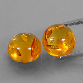 캐럿 천연 옐로우 오렌지 호박 보석, 투명한, 9.43 mm, 투명/반투명