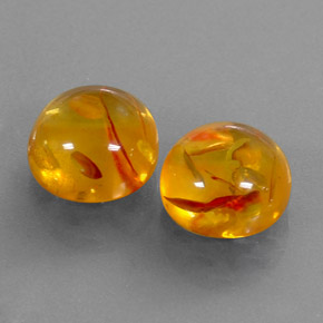 캐럿 천연 옐로우 오렌지 호박 보석, 투명한, 9.43 mm, 투명/반투명