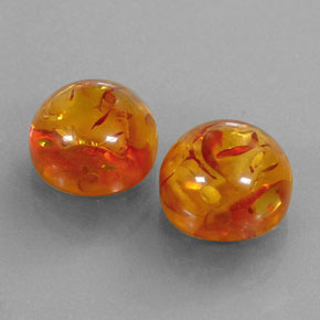 캐럿 천연 옐로우 오렌지 호박 보석, 투명한, 9.60 mm, 투명/반투명