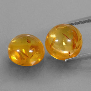 캐럿 천연 옐로우 오렌지 호박 보석, 투명한, 9.64 mm, 투명/반투명