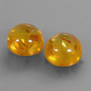 캐럿 천연 옐로우 오렌지 호박 보석, 투명한, 9.64 mm, 투명/반투명