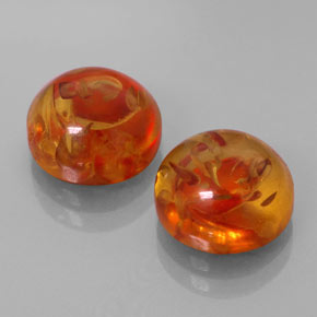 캐럿 천연 옐로우 오렌지 호박 보석, 투명한, 9.52 mm, 투명/반투명