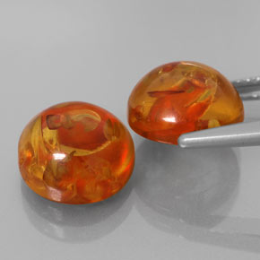 캐럿 천연 옐로우 오렌지 호박 보석, 투명한, 9.52 mm, 투명/반투명