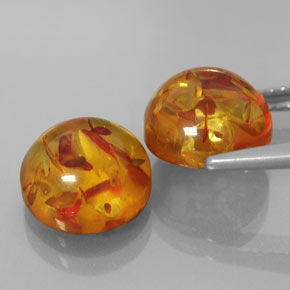 캐럿 천연 옐로우 오렌지 호박 보석, 투명한, 9.42 mm, 투명/반투명