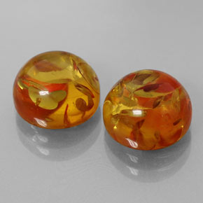 캐럿 천연 옐로우 오렌지 호박 보석, 투명한, 9.29 mm, 투명/반투명