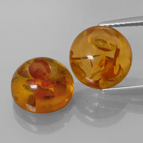 캐럿 천연 호박 호박 보석, 투명한, 9.51 mm, 투명/반투명