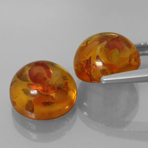캐럿 천연 호박 호박 보석, 투명한, 9.51 mm, 투명/반투명