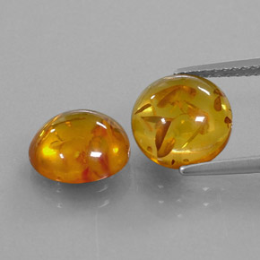 캐럿 천연 옐로우 오렌지 호박 보석, 투명한, 9.40 mm, 투명/반투명