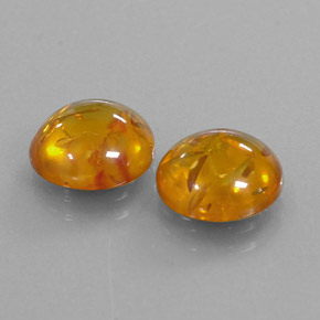 캐럿 천연 옐로우 오렌지 호박 보석, 투명한, 9.40 mm, 투명/반투명
