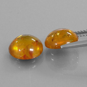캐럿 천연 옐로우 오렌지 호박 보석, 투명한, 9.40 mm, 투명/반투명