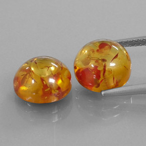 캐럿 천연 옐로우 오렌지 호박 보석, 투명한, 9.32 mm, 투명/반투명