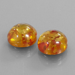 캐럿 천연 옐로우 오렌지 호박 보석, 투명한, 9.32 mm, 투명/반투명