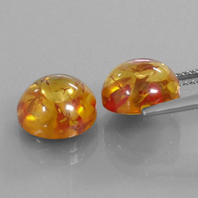 캐럿 천연 옐로우 오렌지 호박 보석, 투명한, 9.32 mm, 투명/반투명