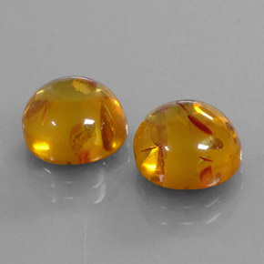 캐럿 천연 옐로우 오렌지 호박 보석, 투명한, 9.65 mm, 투명/반투명