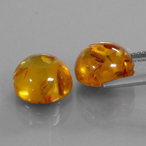 캐럿 천연 옐로우 오렌지 호박 보석, 투명한, 9.65 mm, 투명/반투명