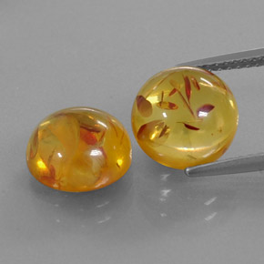 캐럿 천연 옐로우 오렌지 호박 보석, 투명한, 9.44 mm, 투명/반투명