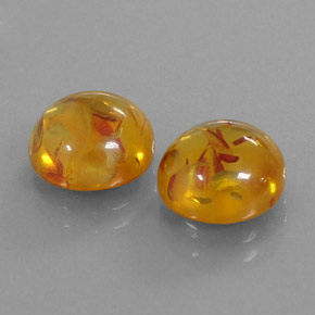 캐럿 천연 옐로우 오렌지 호박 보석, 투명한, 9.44 mm, 투명/반투명