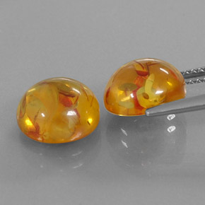 캐럿 천연 옐로우 오렌지 호박 보석, 투명한, 9.44 mm, 투명/반투명